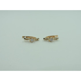Сережки из красного и белого золота 